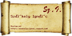 Székely Ignác névjegykártya
